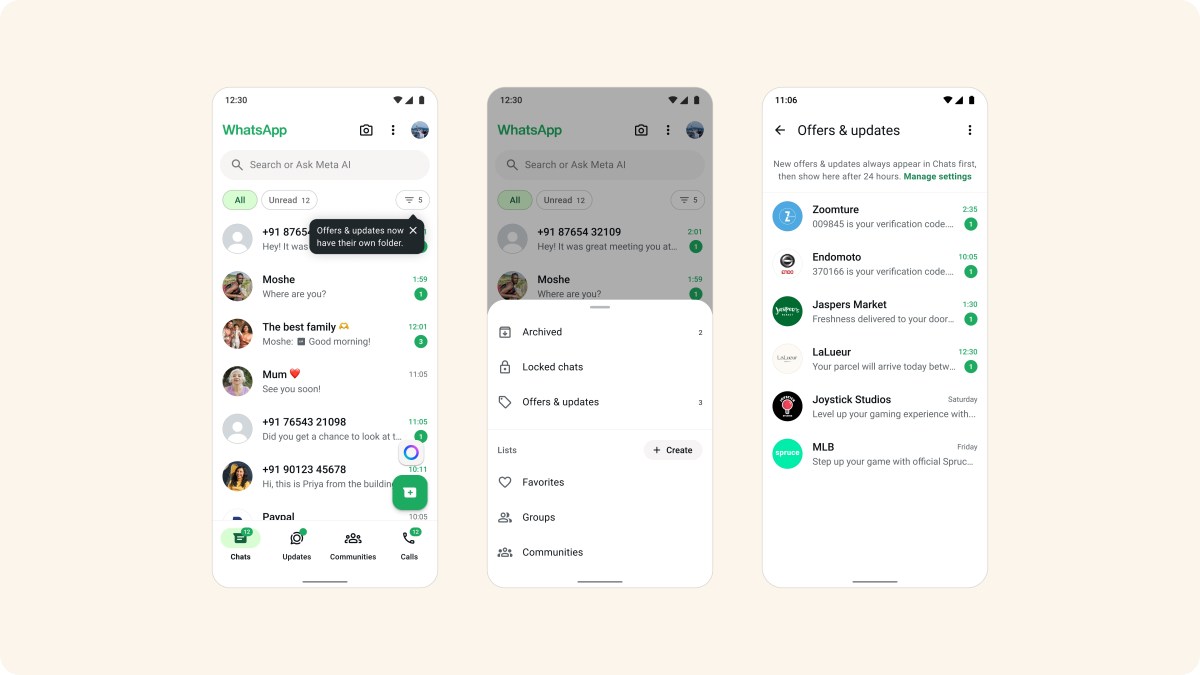 WhatsApp'tan Büyük İşletmelerin Mesajları için Özel Klasör Deneyimi