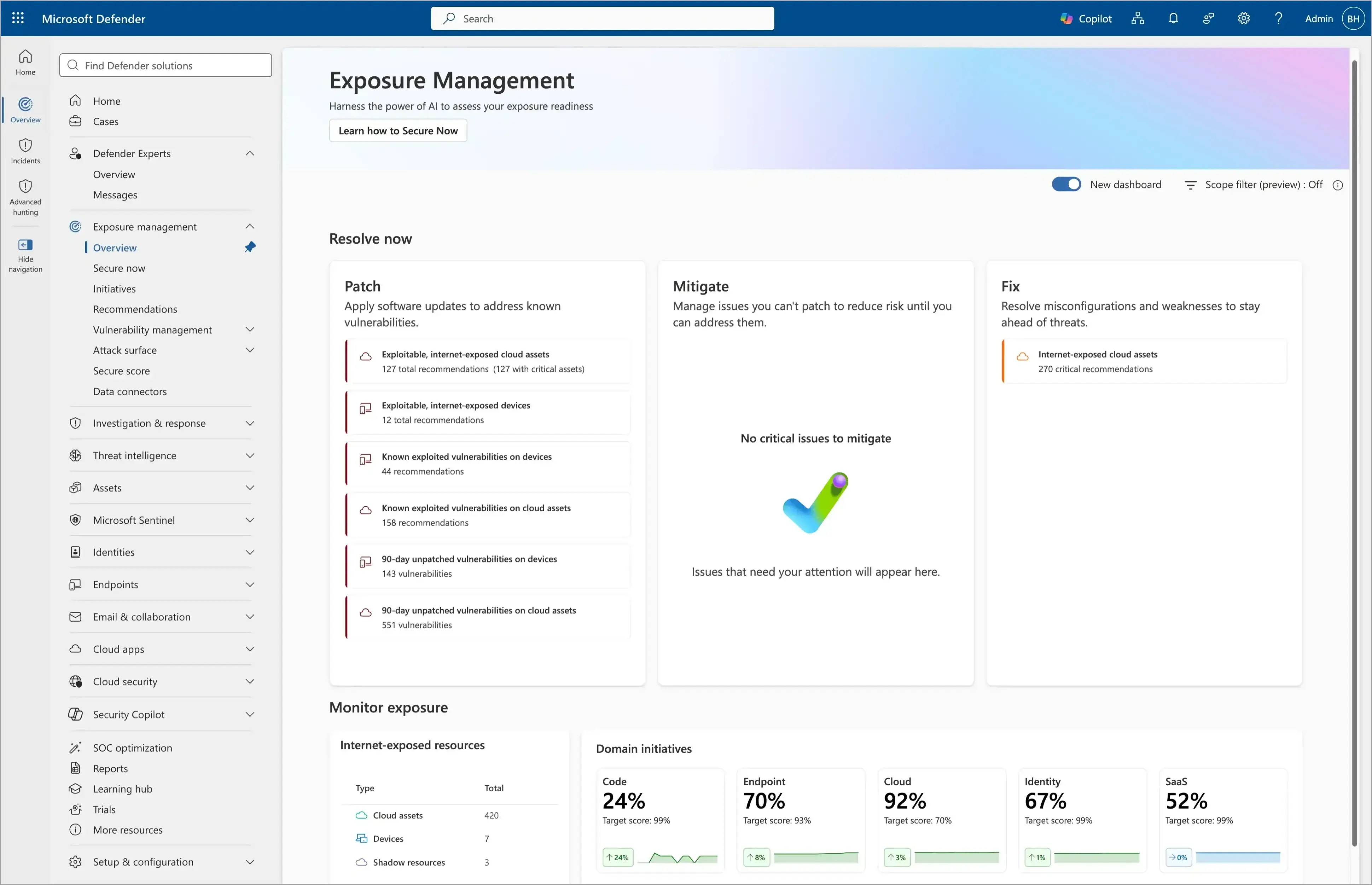 Microsoft Defender Portal'da Microsoft Security Exposure Management Kontrol Paneli ile Kritik Güvenlik Açıklarının Hızlıca Çözülmesi