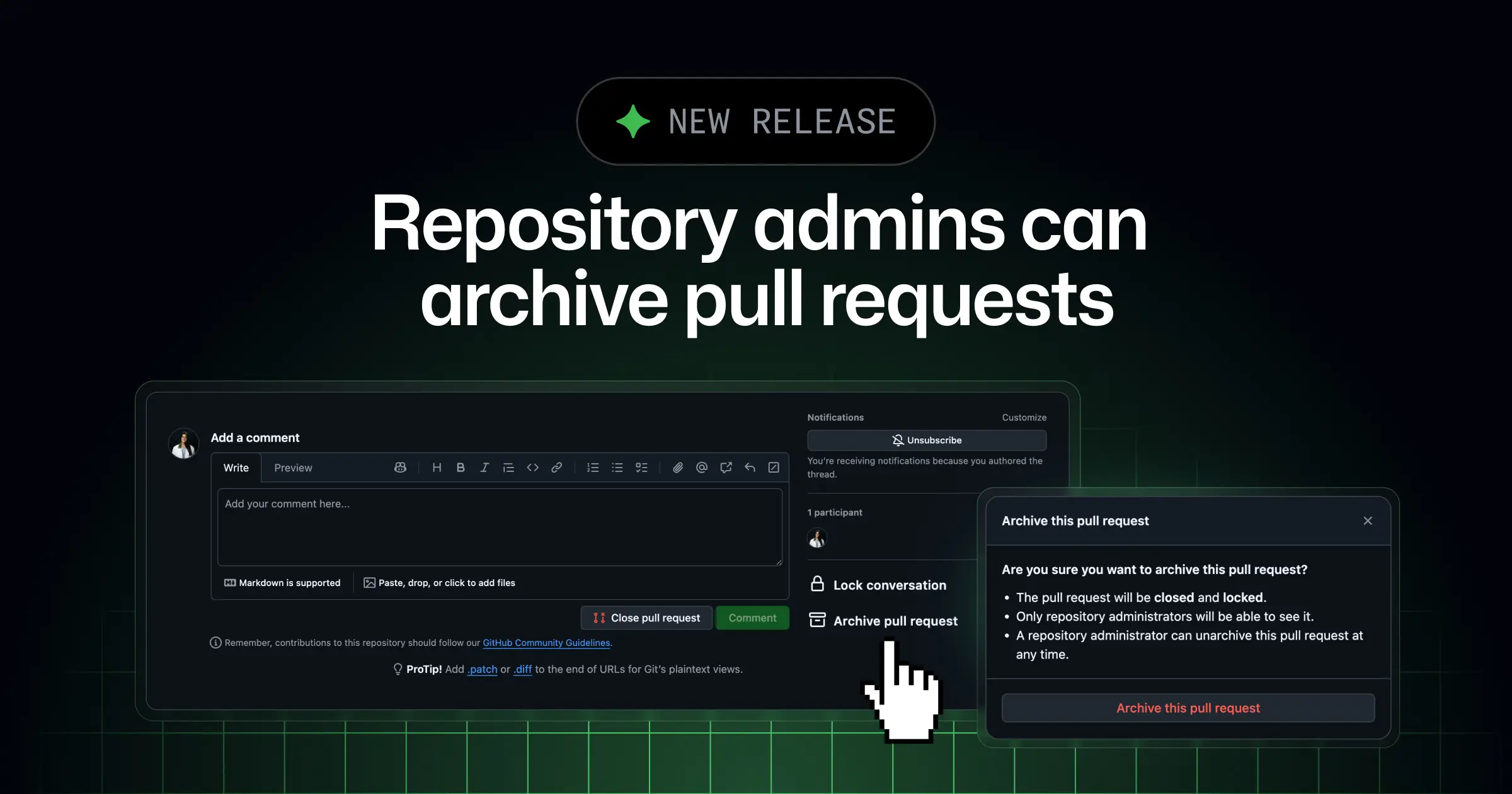 GitHub Depo Yöneticilerinin Pull Request'ları Arşivleme Yöntemiyle Spamı Gizlemesi