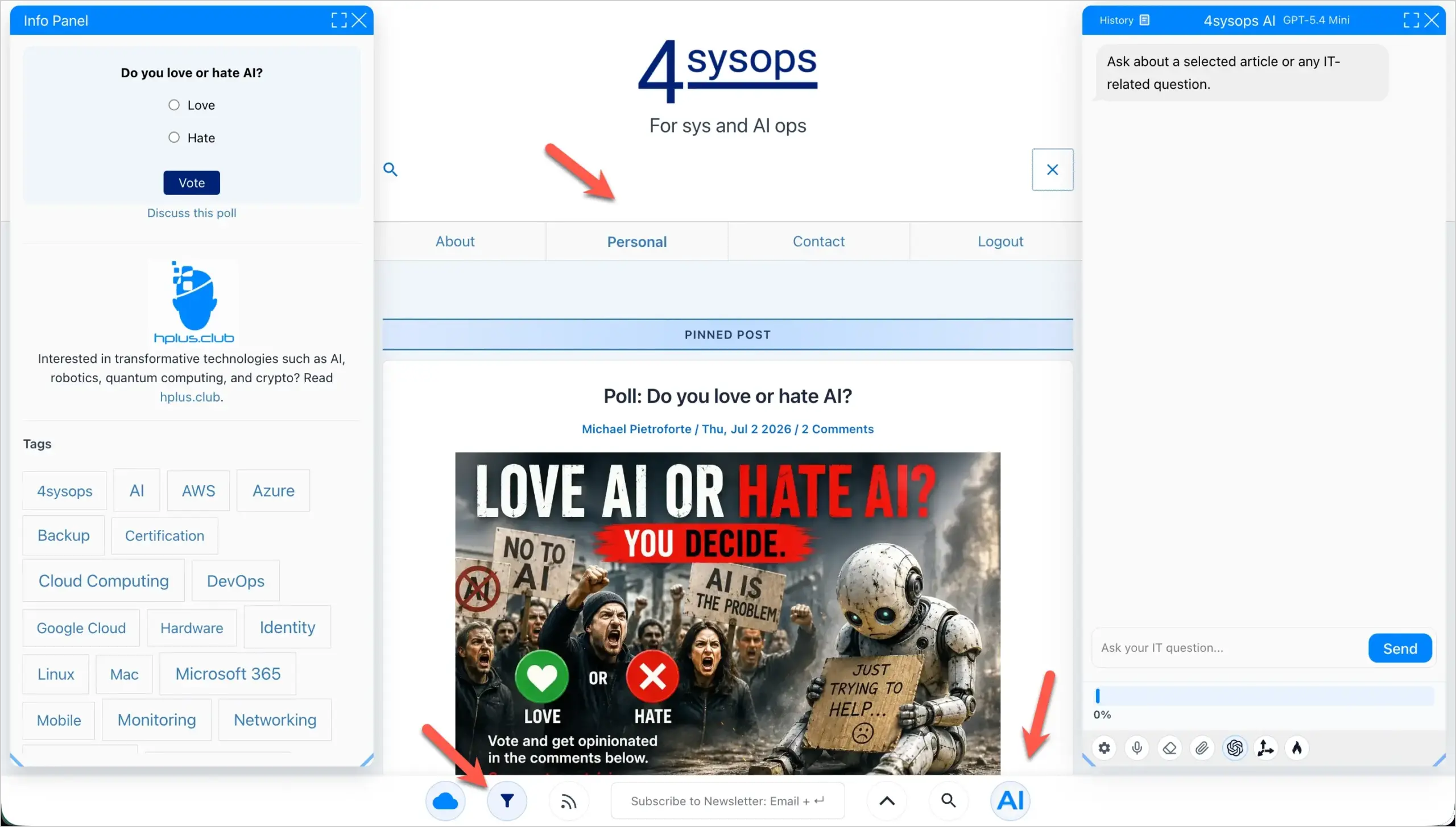 4sysops Üyelerine Özel Yapılandırma: AI Arama, Ana Sayfa Filtreleme ve Kişiselleştirilmiş Bülten