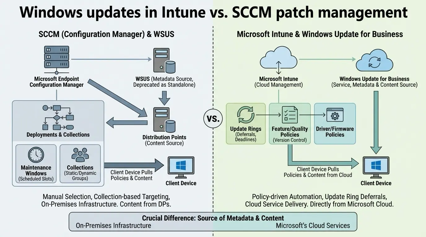Intune ve SCCM (MECM) Üzerinden Windows Güncelleme Yönetimi: Yanlış Anlaşılmalar ve Teknik Gerçekler