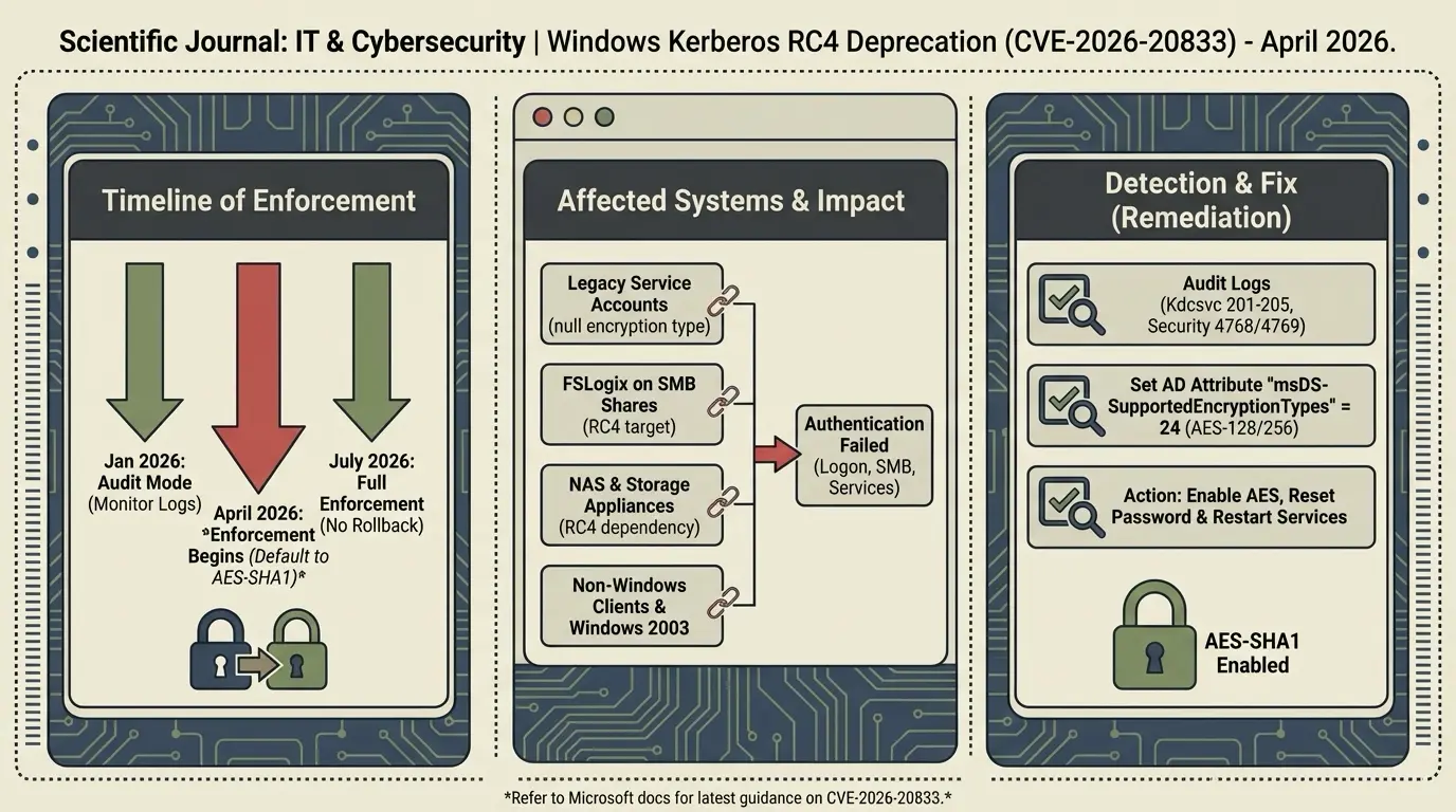 Windows Kerberos RC4 Desteğinin Kaldırılması: Active Directory'de Neler Bozulacak ve Nasıl Düzeltilir?